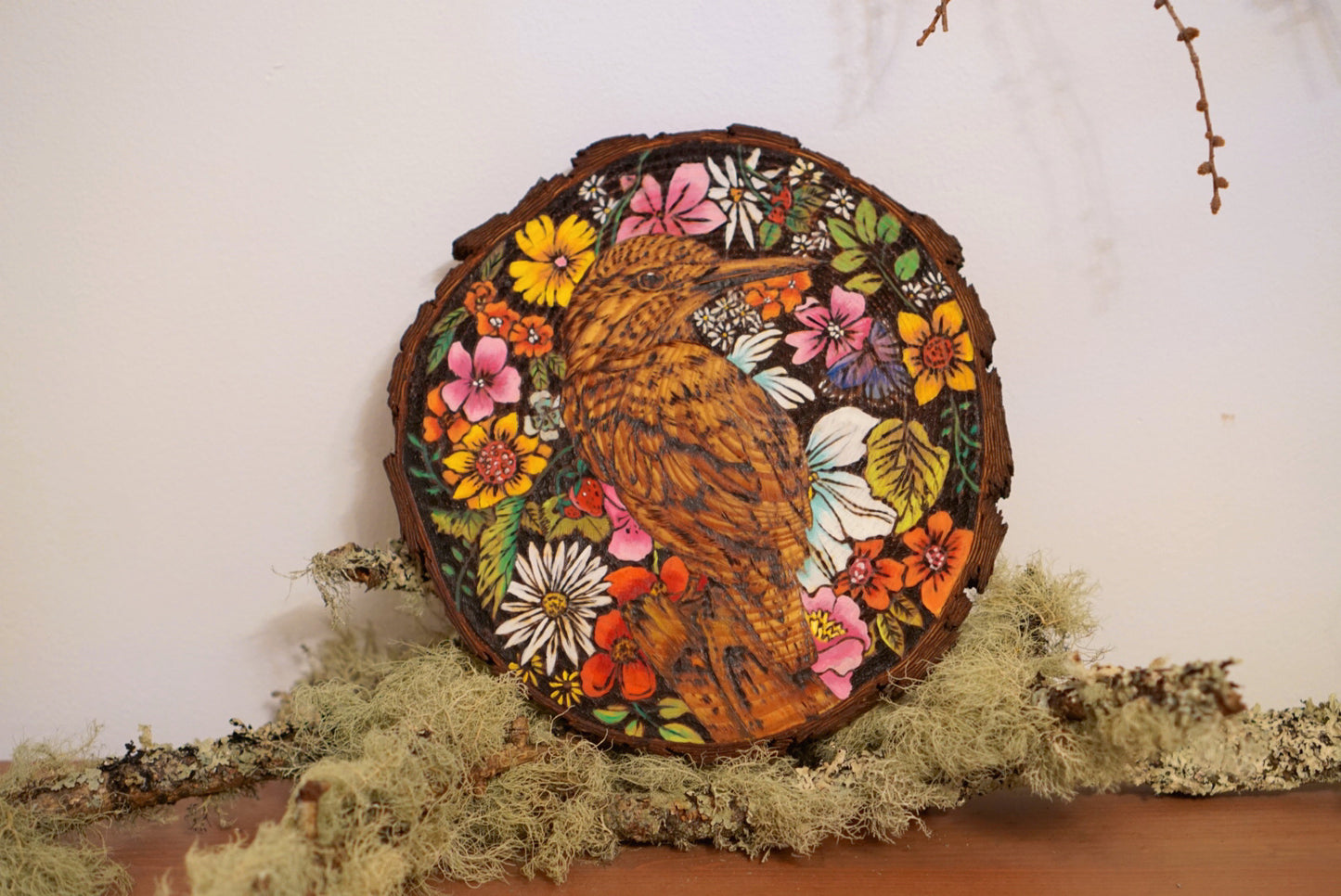 Bird in a Vibrant Garden