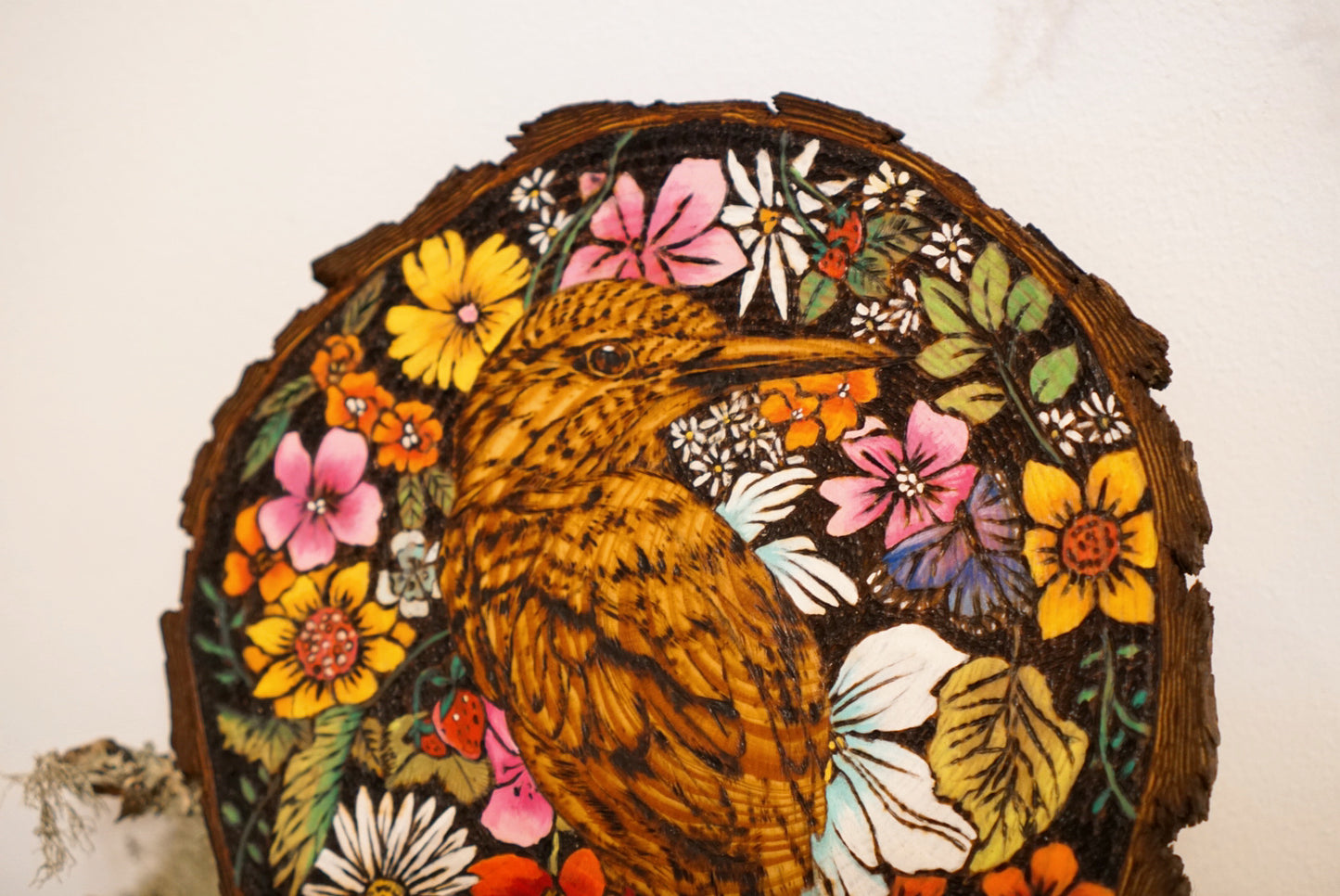 Bird in a Vibrant Garden