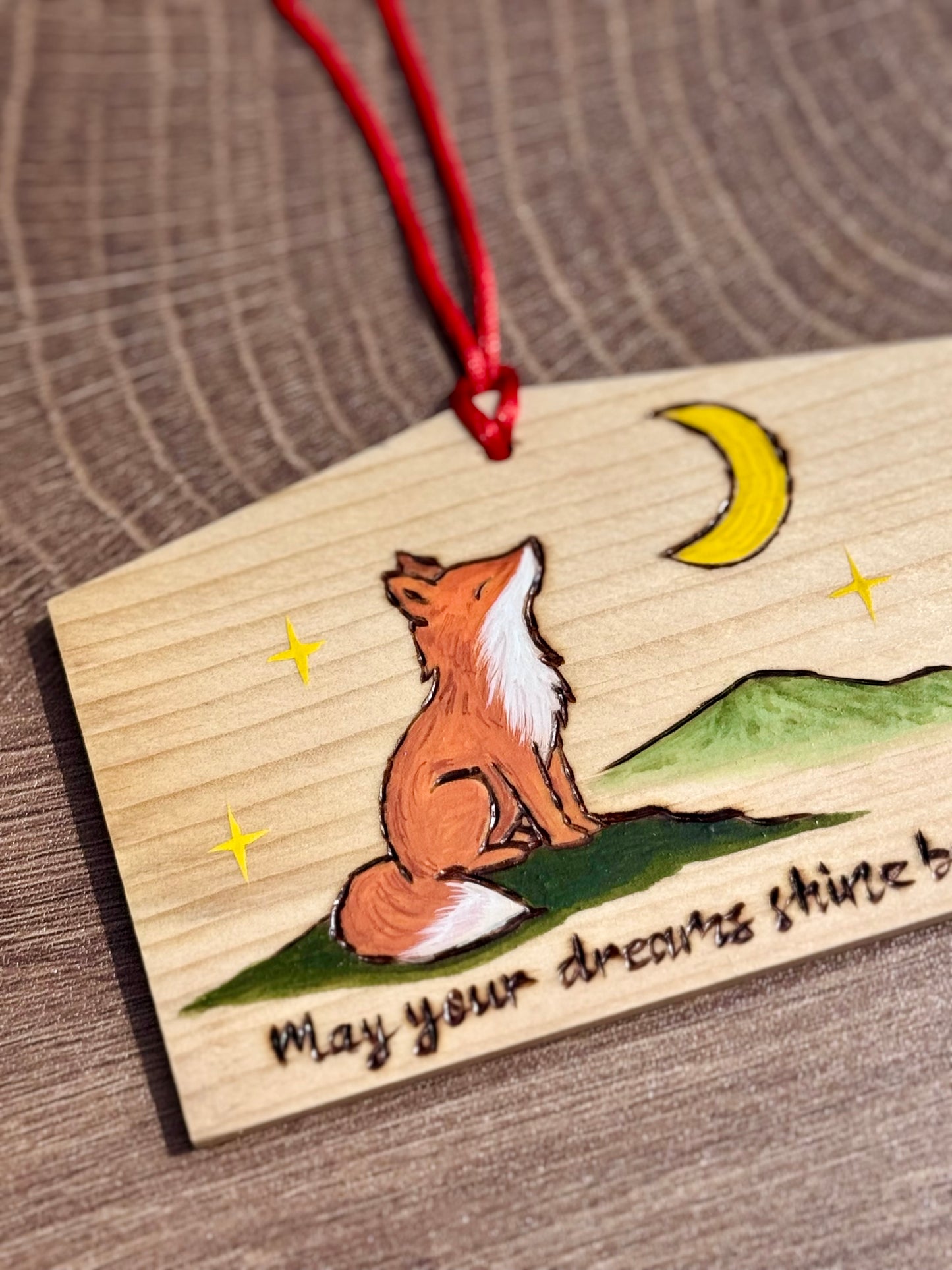 🦊 May your dreams shine bright – Fox Plaque