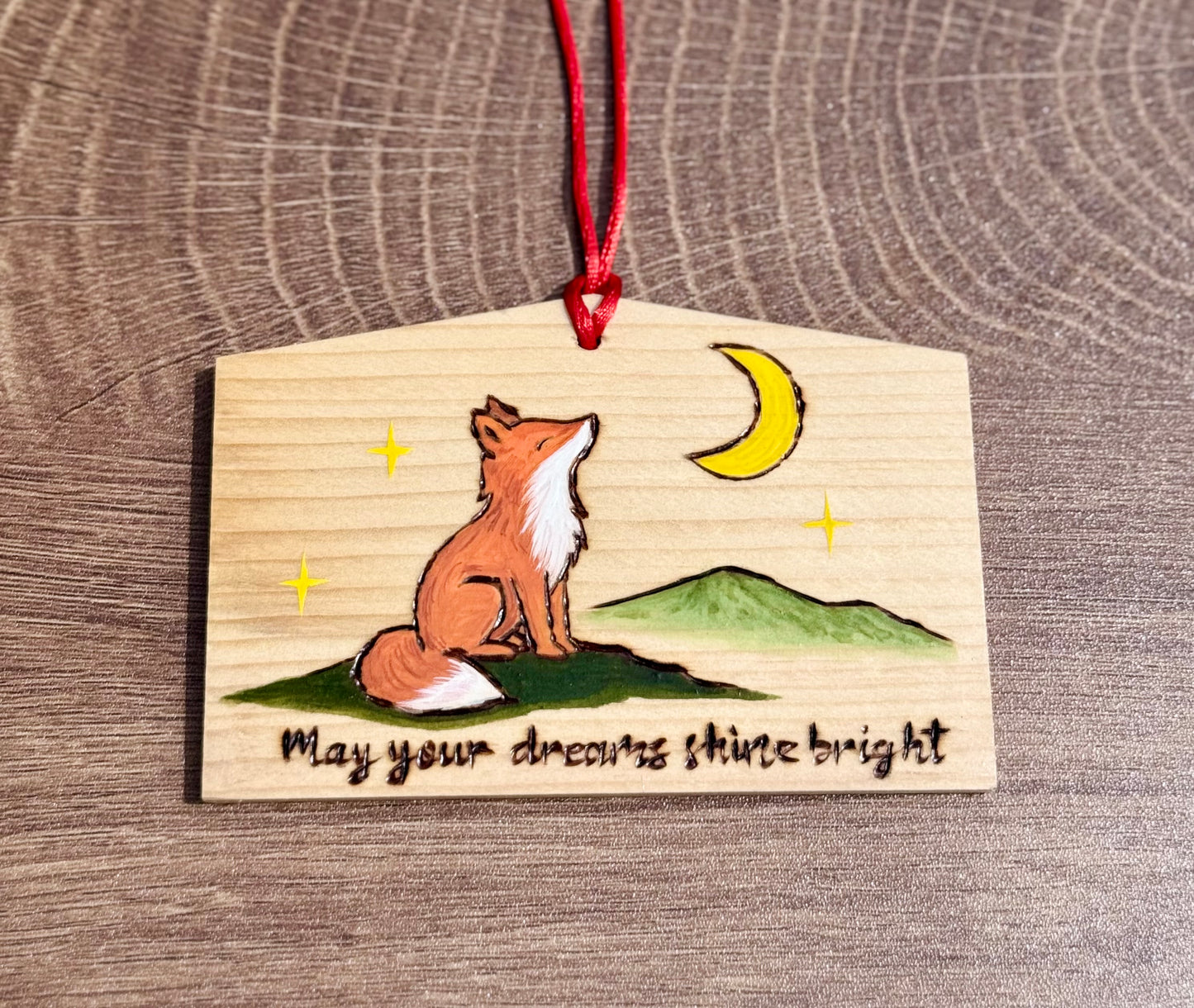 🦊 May your dreams shine bright – Fox Plaque