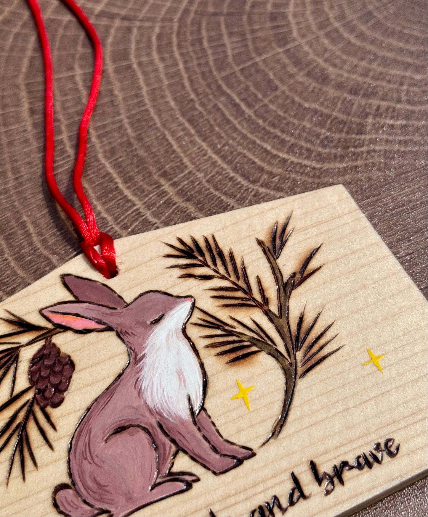 🐇 Stay gentle and brave – Rabbit Plaque