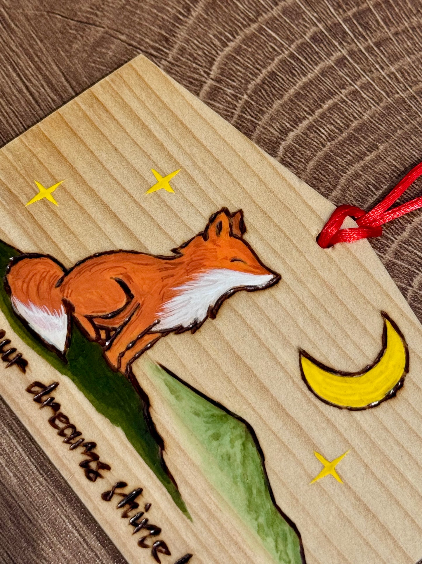 🦊 May your dreams shine bright – Fox Plaque